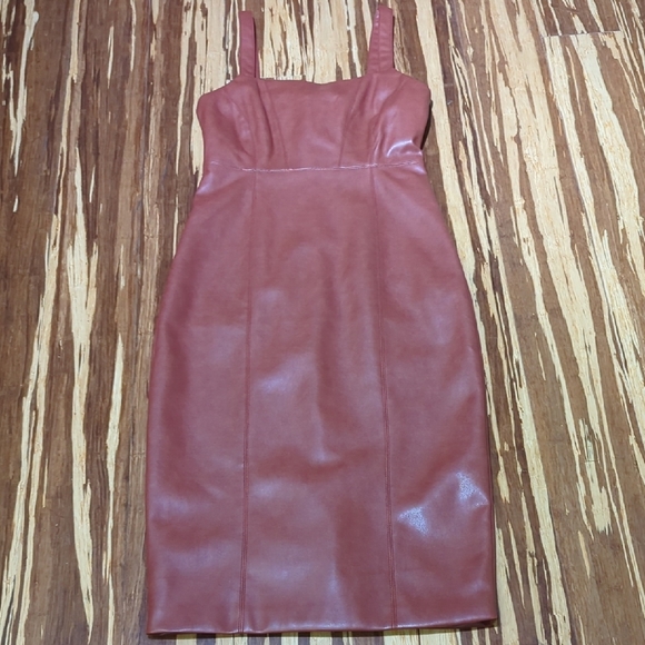 7 For All Mankind Dresses & Skirts - Faux Leather Brown Dress NWT